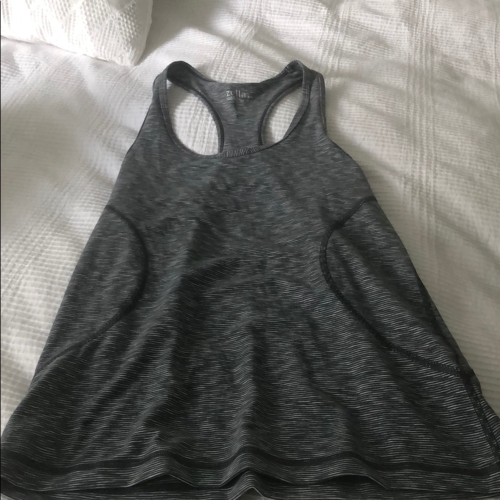 Gray racer back tank top